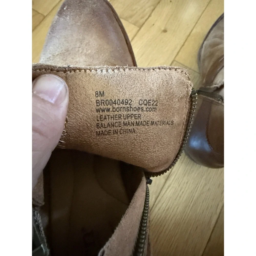 Born Kati Brown Leather Low Ankle Boots Sz 8 BR0040452‎